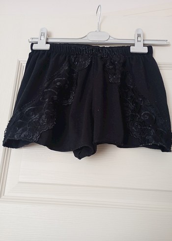 Siyah Dantelli Mini Kadın Pijama Takımı - Görsel 2