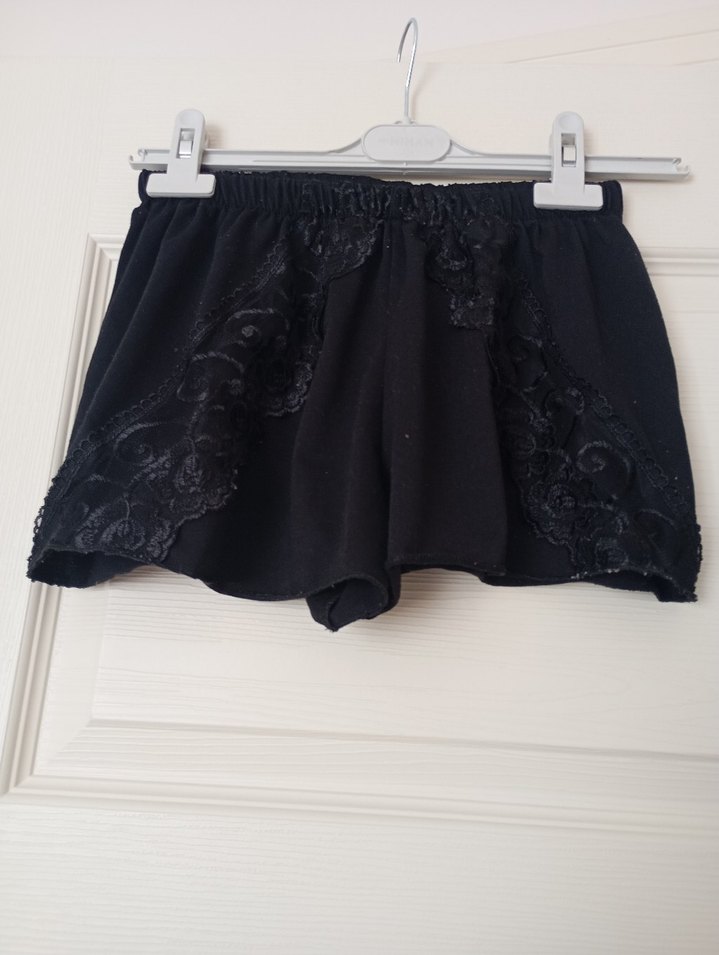 Siyah Dantelli Mini Kadın Pijama Takımı - Görsel 2