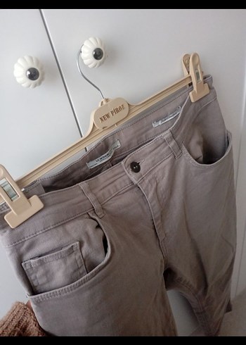 Bej Regular Fit Midi erkek Keten Pantolon - Görsel 4