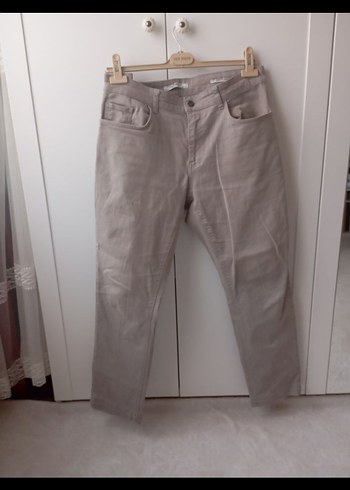 Bej Regular Fit Midi erkek Keten Pantolon - Görsel 2