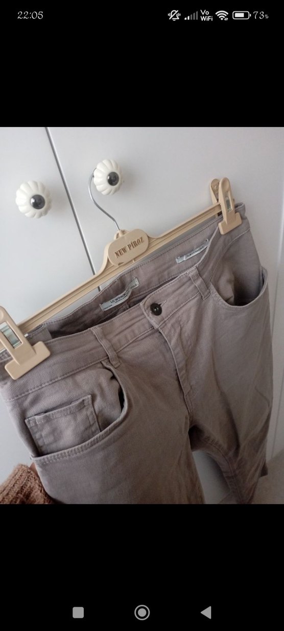 Bej Regular Fit Midi erkek Keten Pantolon - Görsel 4