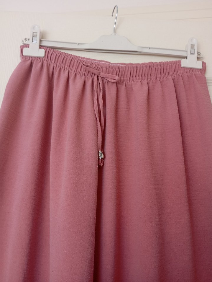 Pembe Pilili Kadın Salaş Uzun Pantolon - Görsel 4