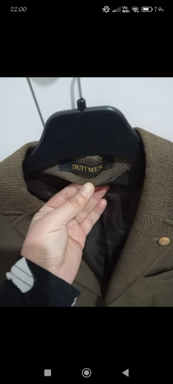 Kahverengi Erkek Ceket Notch Yaka - Görsel 4