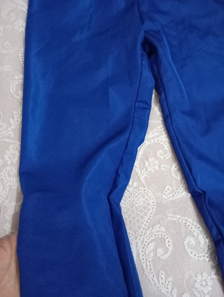 Mavi Kadın parlak tayt - Görsel 3