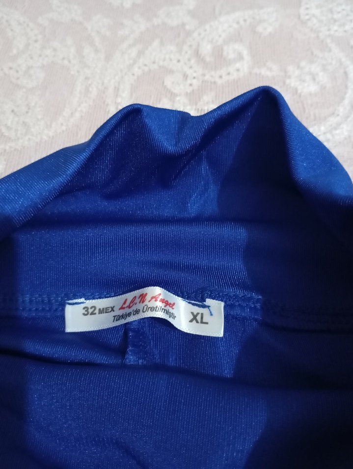 Mavi Kadın parlak tayt - Görsel 2