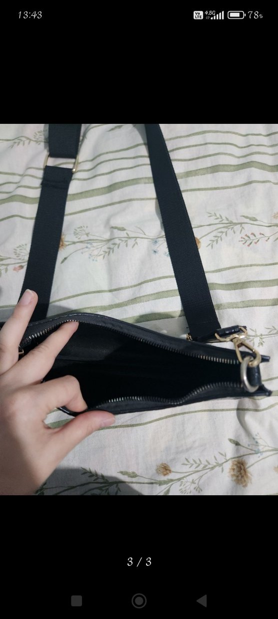 Siyah Yılan Derisi Desenli Kadın Deri Çanta - Görsel 3