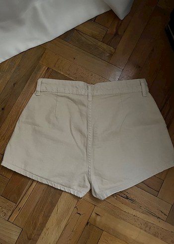 Pileli mini denim şort etek - Görsel 6