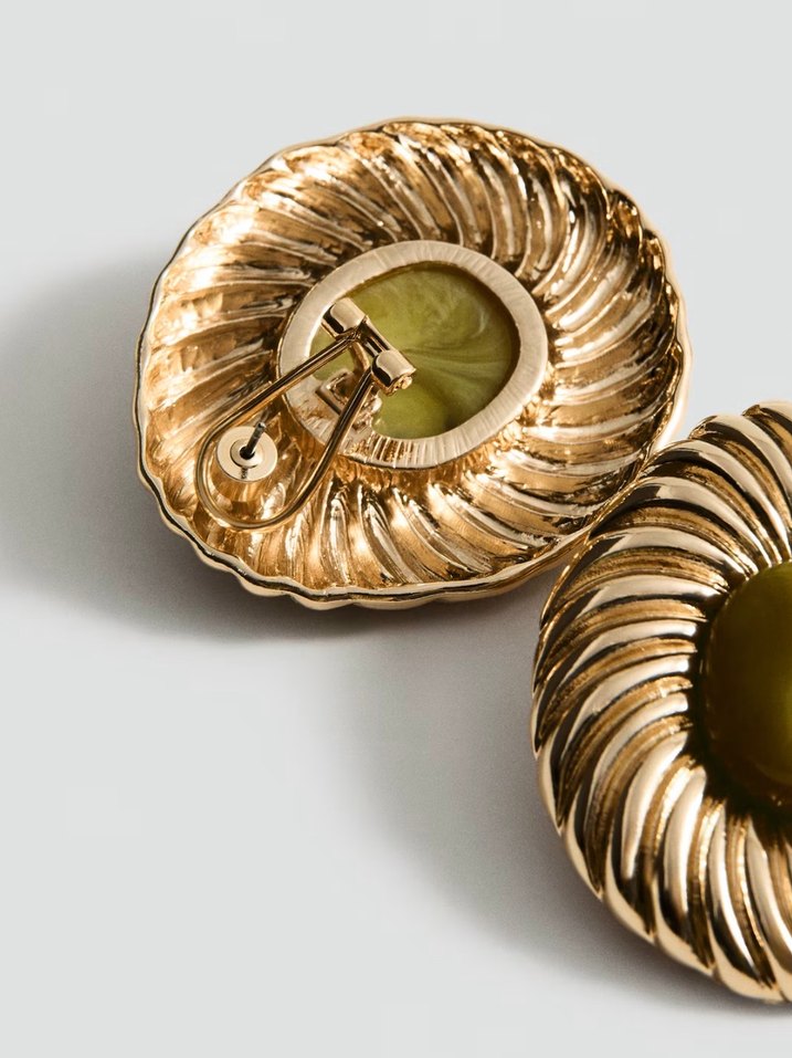 Mango dokulu reçine küpe - Görsel 2