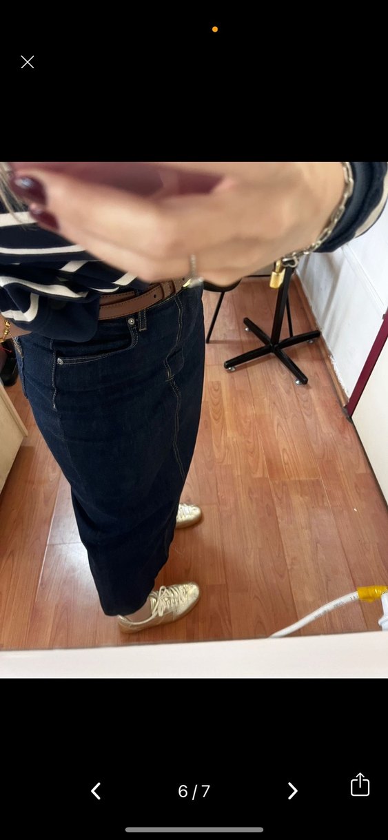 Kadın Lacivert Midi Kot Etek - Görsel 4