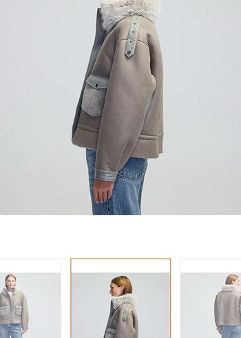 Gri Kürklü Deri Kadın Ceket - Görsel 4