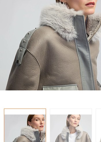 Gri Kürklü Deri Kadın Ceket - Görsel 5