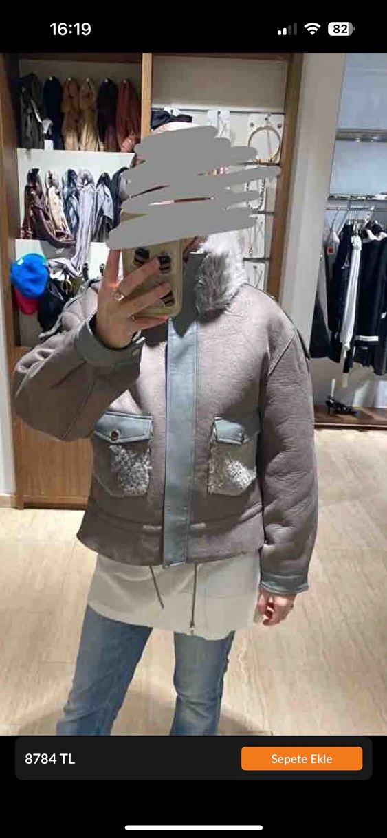 Gri Kürklü Deri Kadın Ceket - Görsel 2