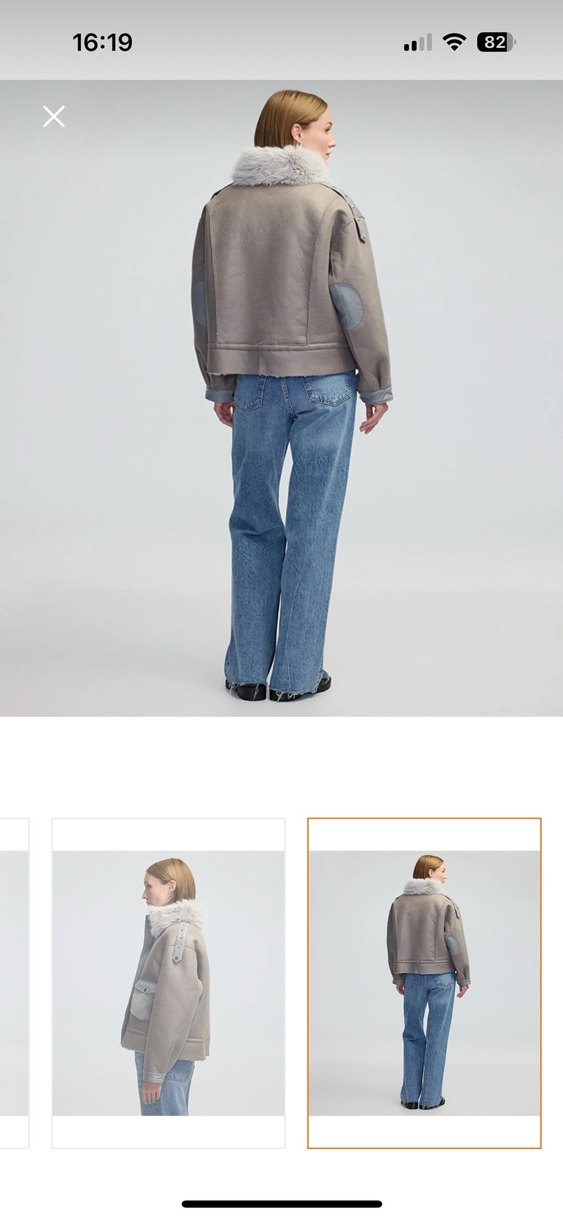 Gri Kürklü Deri Kadın Ceket - Görsel 3