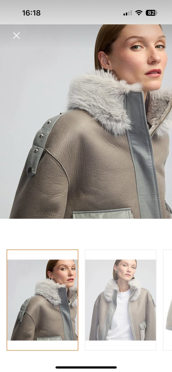 Gri Kürklü Deri Kadın Ceket - Görsel 5