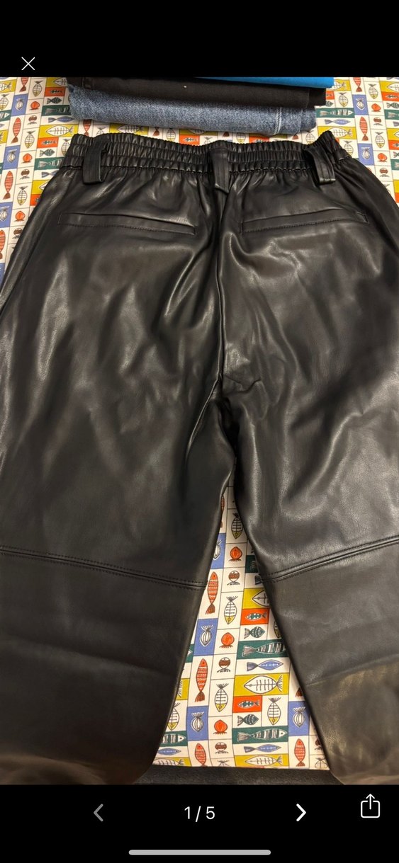 Kadın Siyah Deri Kemerli Pantolon - Görsel 2