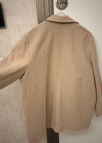 Bej Midi Yün Kadın Kaban - Görsel 3