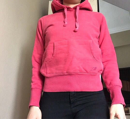 Mavi markalı pembe xs sweatshirt