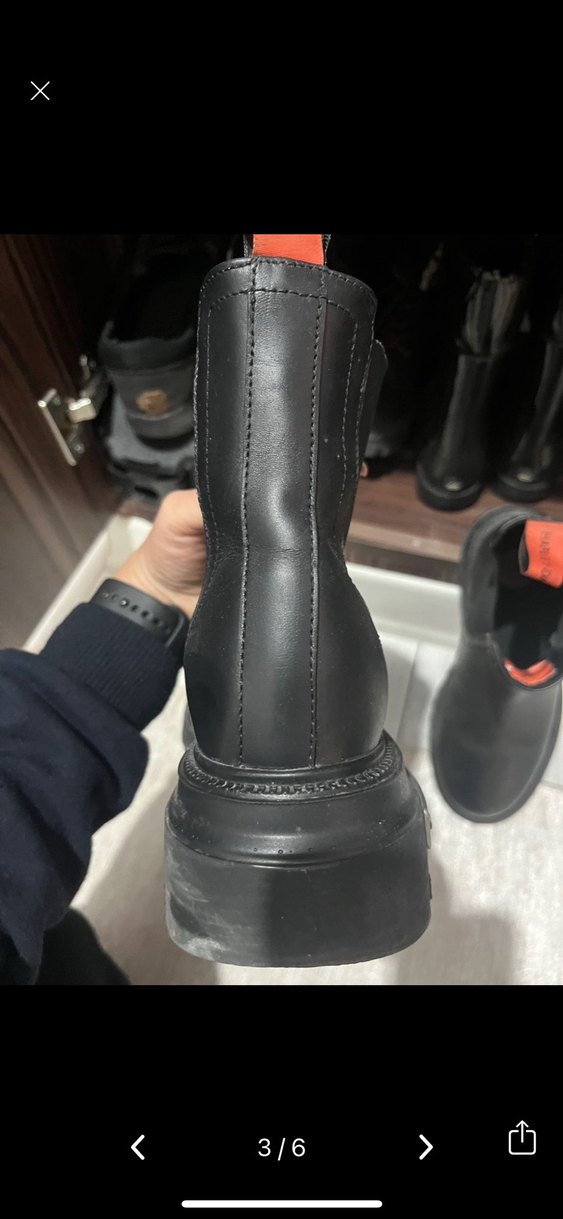 Siyah Deri Tokalı Kadın Bot - Görsel 3