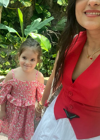 Kırmızı V Yaka Kadın Yelek - Görsel 4