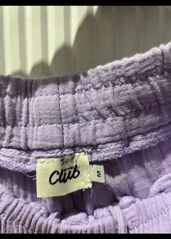 Mor Midi Keten Rahat Kesim Kadın Pantolon - Görsel 3