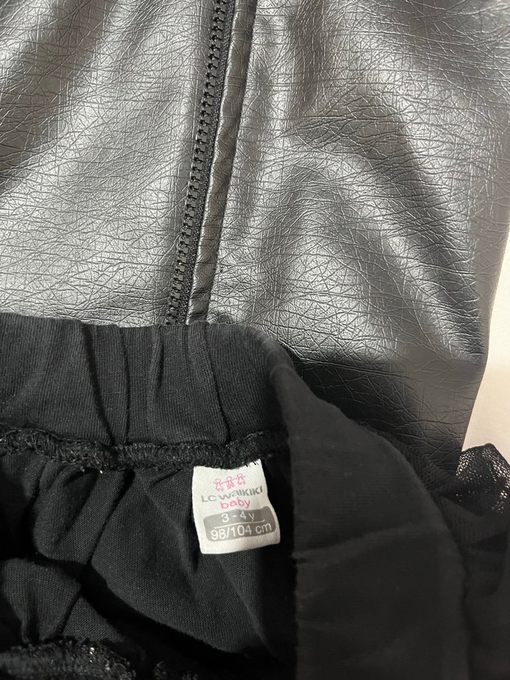 Kız Çocuk Siyah Deri Goth Bolero - Görsel 2