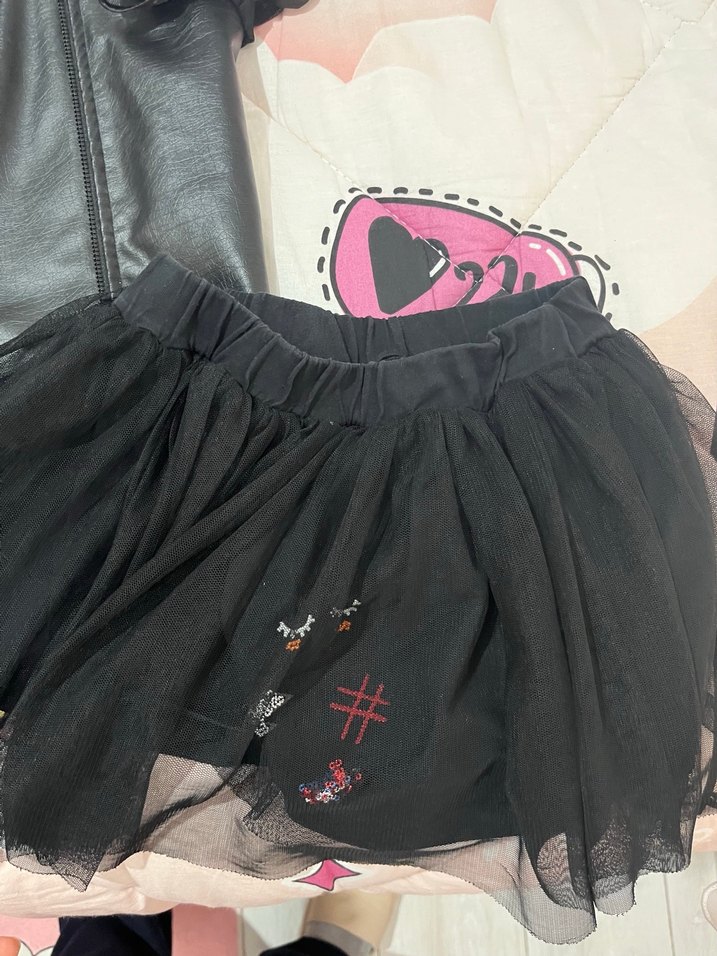 Kız Çocuk Siyah Deri Goth Bolero - Görsel 3