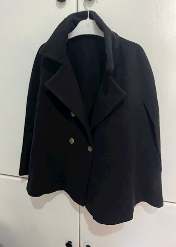 Düğmeli Siyah Midi çocuk Kaban - Görsel 2