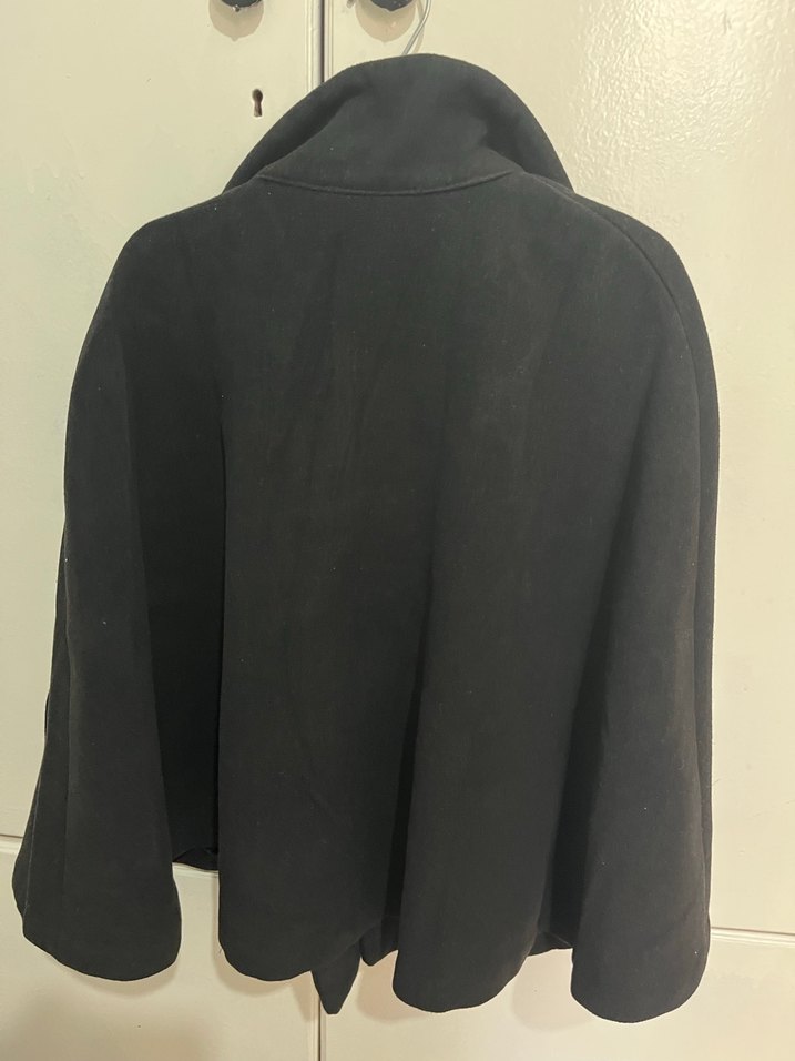 Düğmeli Siyah Midi çocuk Kaban - Görsel 3