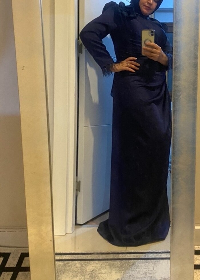 Abiye lacivert 44 beden son model - Görsel 3