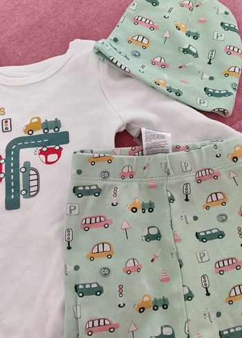 HelloBaby Bebek Erkek Baskılı Pamuklu 3'lü Takım