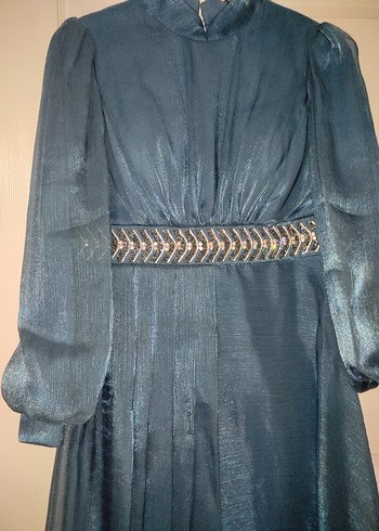 Mavi Janjan Kumaş Abiye - Görsel 3