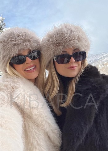 Bej Kürk Kalpak Kürk Şapka Rus Vintage - Görsel 3