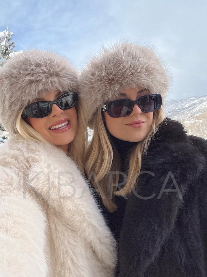 Bej Kürk Kalpak Kürk Şapka Rus Vintage - Görsel 3