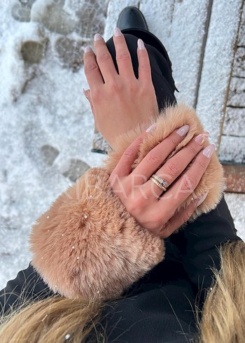 Classic Sti Kadın Karamel  Kürklü Bileklik - Görsel 2