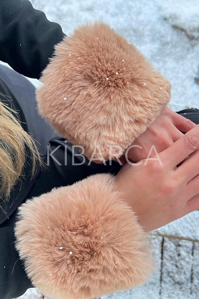 Classic Sti Kadın Karamel  Kürklü Bileklik - Görsel 3