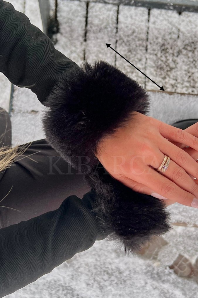 Siyah Kısa Tüylü Kürk Bileklik - Görsel 2