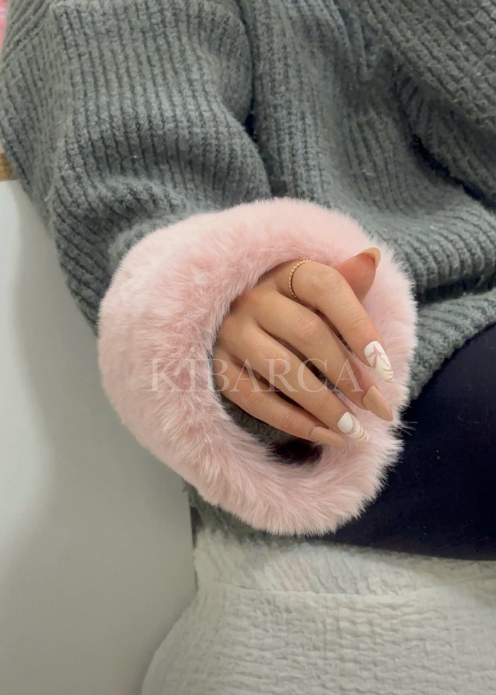 İkili kürk bileklik manşet - Görsel 3