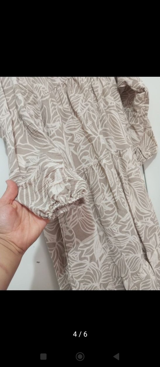 Bej Bohem Uzun tesettür elbise - Görsel 4