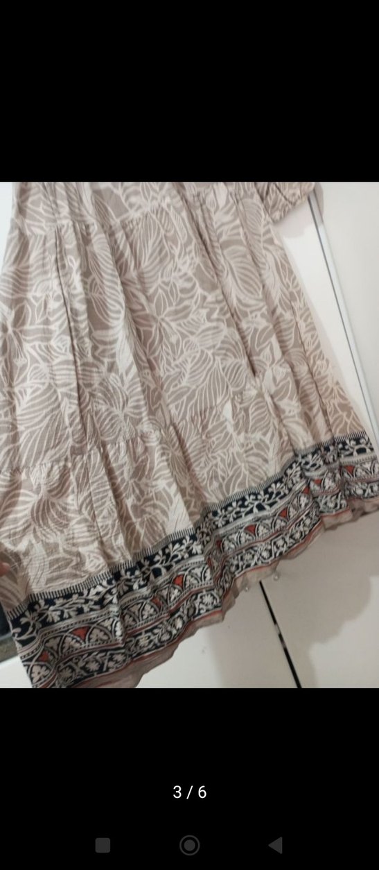 Bej Bohem Uzun tesettür elbise - Görsel 3