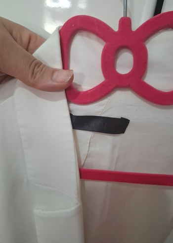 Düğmeli Beyaz Kadın  Blazer Ceket - Görsel 3