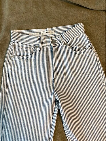 Mango çizgili jean