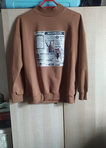 Taba/kahverengi ince sweatshirt