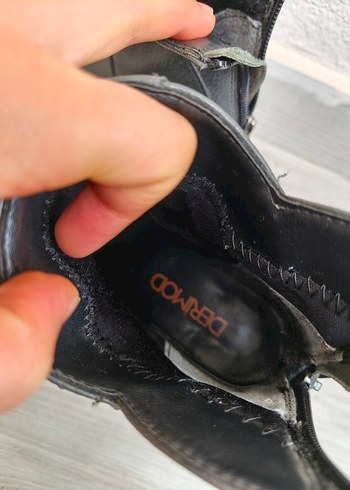 Tokalı Siyah Deri Kadın Topuklu Bot - Görsel 3