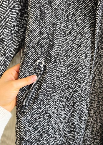 Siyah Uzun Kadın Kaban - Görsel 2