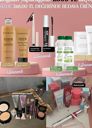 İki paket ürün alana üstteki görselden seçtiği bir ürün hediye v