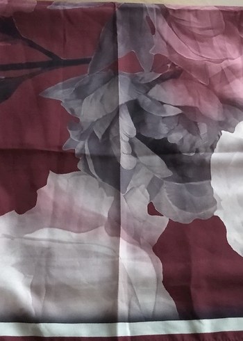 bordo desenli şal - Görsel 2