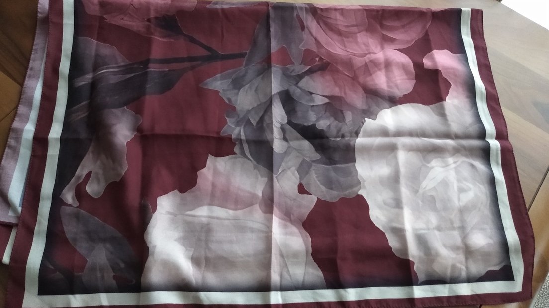 bordo desenli şal - Görsel 2