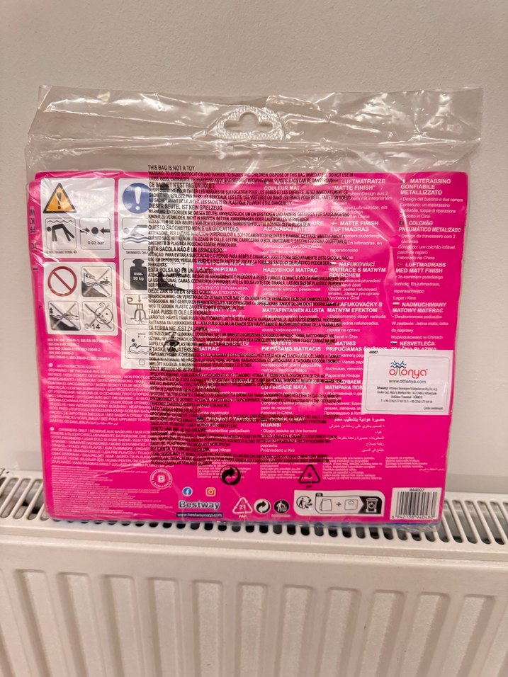 Bestway Pembe Şişme havuz yatağı 1.83 m - Görsel 2