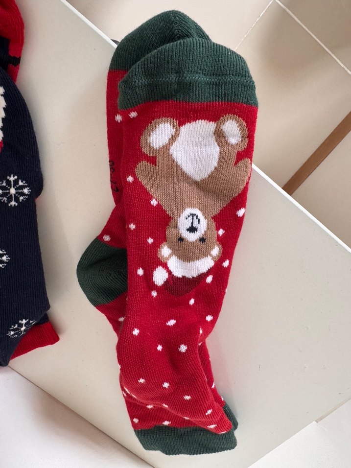 Yılbaşı desenli ikili çorap - Görsel 2