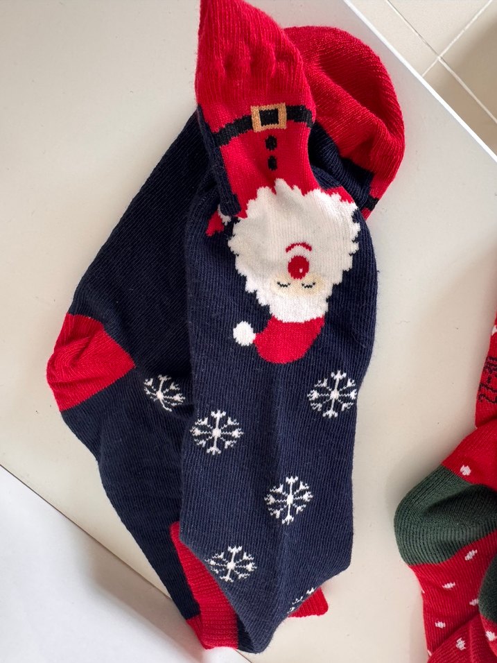 Yılbaşı desenli ikili çorap - Görsel 3